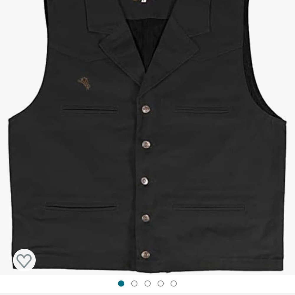 Wyoming Traders Black Bronco Canvas Vest L-3xl - Picture 3 of 6